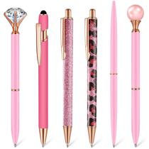 Conjunto de canetas esferográficas Qeeenar Metal Crystal Diamond, 6 unidades Conjunto de canetas esferográficas Qeeenar Metal Crystal Diamond, 6 unidades