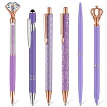 Conjunto de canetas esferográficas Qeeenar Metal Crystal Diamond Purple x6 Conjunto de canetas esferográficas Qeeenar Metal Crystal Diamond Purple x6