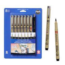 Conjunto de canetas Fineliner Sakura Pigma Micron Manga, pacote com 8