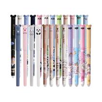 Conjunto De Canetas Gel Apagáveis Azuis Com Desenhos De Astronauta, Panda E Coelho 0.5mm Para