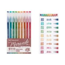 Conjunto De Canetas Gel Languo Morandi Em 9 Cores, Ponta Fina De 0.6mm Para Diário, Scrapbook,