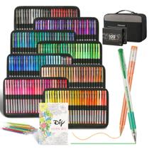 Conjunto de Canetas Gel LANRENWENG 400 Peças com Glitter Colorido Conjunto de Canetas Gel LANRENWENG 400 Peças com Glitter Colorido