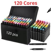 Conjunto De Canetas Marcador Permanente Ponta Dupla 120 Core