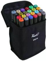 Conjunto De Canetas Marcador Permanente Ponta Dupla 24 Cores