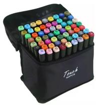 Conjunto De Canetas Marcador Permanente Ponta Dupla 60 Cores Touch