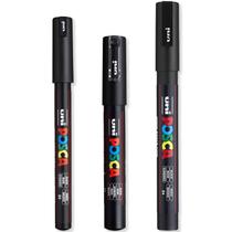 Conjunto de canetas marcadoras de tinta Posca Ultra Fine a Fine Black Ink Conjunto de canetas marcadoras de tinta Posca Ultra Fine a Fine Black Ink