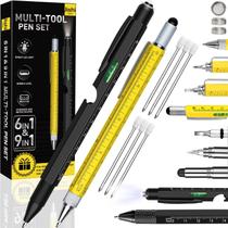 Conjunto de Canetas Multiferramentas Jishi 9 em 1 - Presente Ideal para o Dia dos Pais