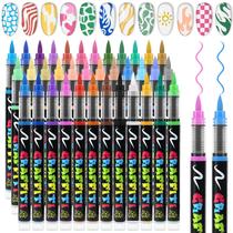 Conjunto de canetas Nail Art EBANKU 36 cores de tinta acrílica de secagem rápida