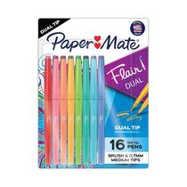 Conjunto de canetas Paper Mate Flair DUAL Felt Tip Canetas de 16 cores