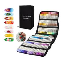 Conjunto de Canetas para Arte em Unhas AnyMark 120 Cores Marcadores de Tinta Acrílica