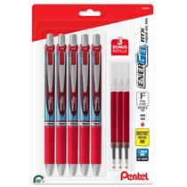 Conjunto de canetas Pentel Energel Deluxe RTX 0,5 mm com ponta de agulha vermelha x5 Conjunto de canetas Pentel Energel Deluxe RTX 0,5 mm com ponta de agulha vermelha x5