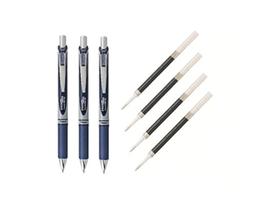 Conjunto de canetas Pentel Energel Deluxe RTX Liquid Gel Ink 0,7 mm, pacote com 3 Conjunto de canetas Pentel Energel Deluxe RTX Liquid Gel Ink 0,7 mm, pacote com 3