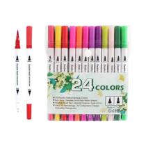 Conjunto de Canetas Pincel com 12/24/36/48/60 ou 80 Cores Sortidas - Ideal para Pintura e Desenho