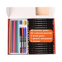 Conjunto de Canetas Pincel com 12/24/36/48/60 ou 80 Cores Sortidas - Ideal para Pintura e Desenho