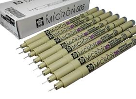Conjunto de canetas Sakura Pigma Micron 005 Black Ink - 8 canetas