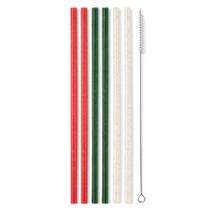 Conjunto de canudos de glitter de Natal reutilizáveis Swig Life de 26 cm