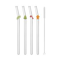 Conjunto De Canudos De Vidro Borossilicato Para Natal, 4 Peças, Para Chá, Suco E Coquetéis, Com Conjunto De Canudos De Vidro Borossilicato Para Natal, 4 Peças, Para Chá, Suco E Coquetéis, Com