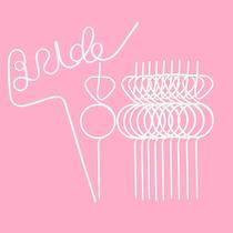 Conjunto de canudos para decorações de despedida de solteira, 11 peças, noiva branca Conjunto de canudos para decorações de despedida de solteira, 11 peças, noiva branca