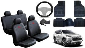 Conjunto de Capa Antiderrapante Pajero Sport 2014 a 2018 + Tapete Durável e Capa de Volante