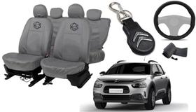 Conjunto de Capa Cinza C4 Cactus 2018 a 2025 + Chaveiro