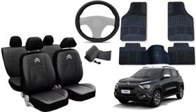 Conjunto de Capa Citroen C3 2021 a 2024 + Tapete + Capa de Volante Confortável