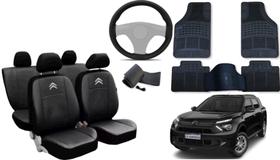 Conjunto de Capa Citroen C3 Air Cross 2010 a 2020 + Tapete + Capa de Volante Moderno