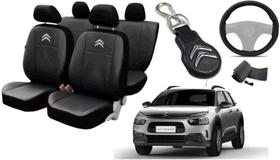 Conjunto de Capa Citroen C4 Cactus 2018 a 2025 + Chaveiro e Capa de Volante Compacta