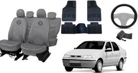 Conjunto de capa couro cinza + tapete antiderrapante Conjunto de capa couro cinza + tapete antiderrapante
