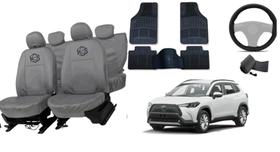 Conjunto de capa couro Corolla Cross com estilo e luxo