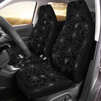 Conjunto de capa de assento de carro Bulopur Halloween Spider Web Print, pacote com 2