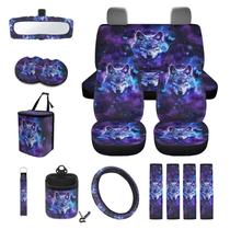 Conjunto de capa de assento de carro Wanyint Galaxy Wolf Butterfly 15 unidades