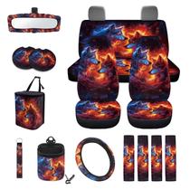 Conjunto de capa de assento de carro Wanyint Wolf Galaxy 15 Pack para caminhões SUV Conjunto de capa de assento de carro Wanyint Wolf Galaxy 15 Pack para caminhões SUV