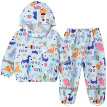 Conjunto de capa de chuva Fewlby Kids Cartoon impermeável de 1 a 7 anos Conjunto de capa de chuva Fewlby Kids Cartoon impermeável de 1 a 7 anos