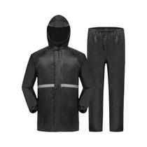 Conjunto De Capa De Chuva Impermeável Unissex Com Capuz E Calças Com Faixa Refletiva Para Conjunto De Capa De Chuva Impermeável Unissex Com Capuz E Calças Com Faixa Refletiva Para