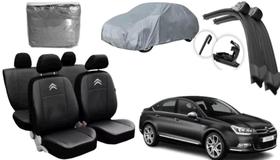 Conjunto de Capa de Couro C5 2001 a 2013 + Cobertura Completa e Limpador Durável