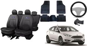 Conjunto de Capa de Couro Focus 15-19 + Tapete + Capa de Volante: Toque de Classe e Sofisticação