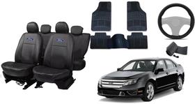 Conjunto de Capa de Couro Fuzion 04-12 + Tapete de Carro + Capa de Volante Conjunto de Capa de Couro Fuzion 04-12 + Tapete de Carro + Capa de Volante