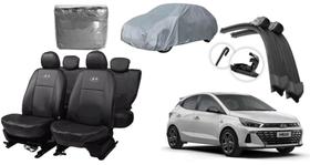 Conjunto de Capa de Couro HB 18-24 + Capa de Cobrir + Acessórios de Parabrisa