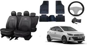 Conjunto de Capa de Couro HB 18-24 + Capa de Volante + Tapete Luxuoso