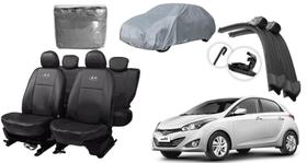 Conjunto de Capa de Couro HB 20 12-16 + Limpador de Parabrisa + Capa de Proteção