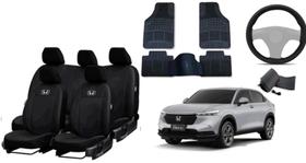 Conjunto de Capa de Couro HR-V 20-24 + Tapetes de Luxo e Capa de Volante