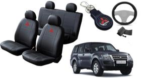 Conjunto de Capa de Couro Pajero 2012 a 2018 + Chaveiro + Capa de Volante: Personalização Premium