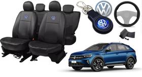 Conjunto de Capa de Couro para Nivus 20-23 + Tapete e Capa de Volante