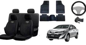 Conjunto de Capa de Couro para Yaris 18-24 + Tapete + Capa de Volante Conjunto de Capa de Couro para Yaris 18-24 + Tapete + Capa de Volante