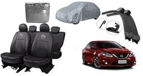 Conjunto de Capa de Couro Sentra 15-20 + Kit Limpador de Parabrisa