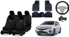 Conjunto de Capa de Couro + Tapete + Capa de Volante City 19-24