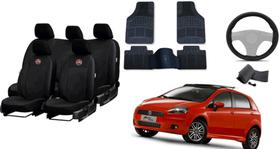 Conjunto de Capa de Couro + Tapete + Capa de Volante Fiat Punto 07-10