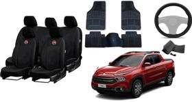 Conjunto de Capa de Couro Toro 2016-2023 + Tapete de Carro + Capa de Volante
