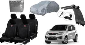 Conjunto de Capa de Couro Uno 12-18 + Kit Completo de Limpador de Parabrisa