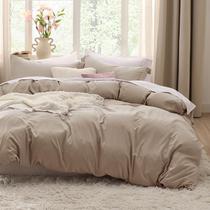 Conjunto de Capa de Edredom Bedsure Bege Escuro Queen - 3 Peças